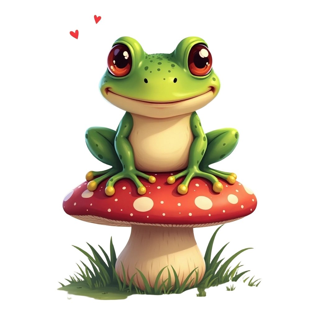 Frog on Mushroom